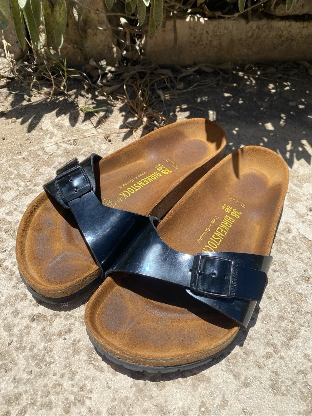 Birkenstock Madrid Single Strap Slide Sandals EU 39 US 8 Patent Leather reg wide